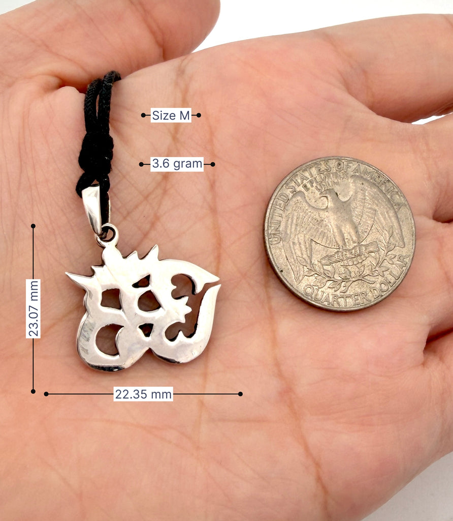 New Om Ohm Hindu Word Yoga Silver Pewter Charm Necklace Pendant Jewelry