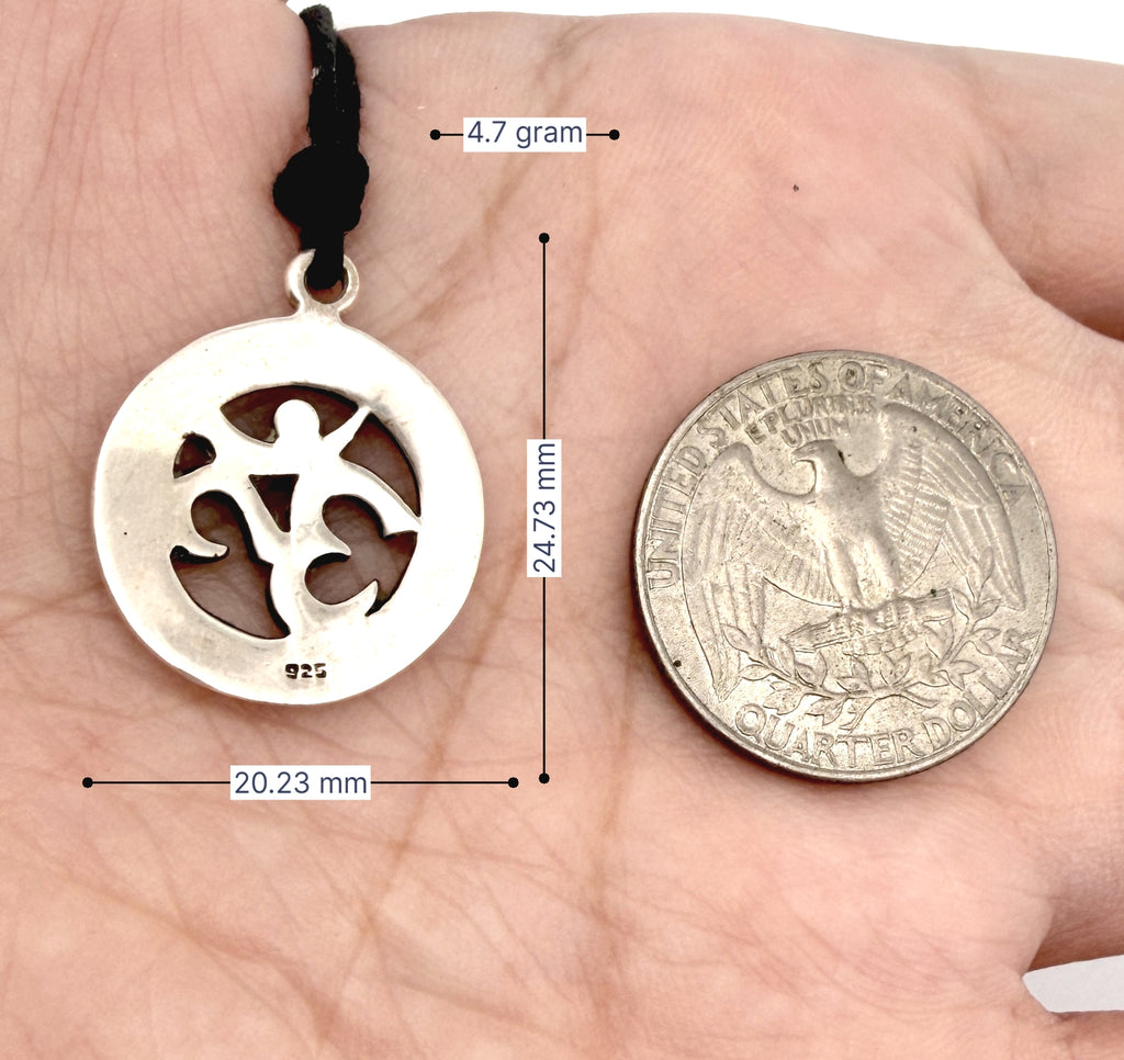 Trendy Hindu Om Ohm 92.5 Sterling Silver Pewter Brass Necklace Pendant Jewelry