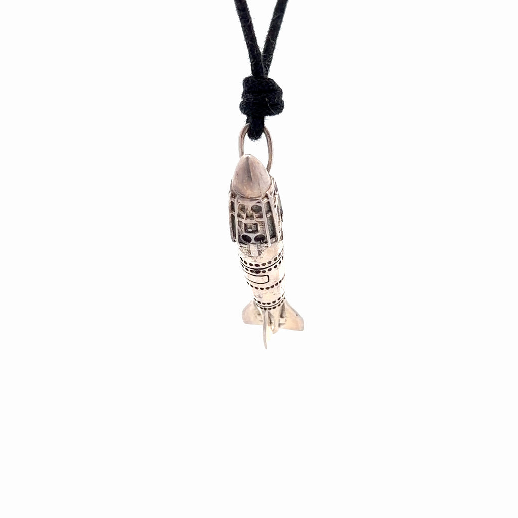 Missile Rocket Pendant Necklace 925 Sterling Silver/Pewter/ Brass - Military Aviation Jewelry