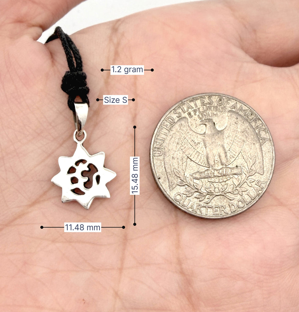 Sunflower Hindu Ohm 92.5 Sterling Silver Pewter Gold Brass Necklace Pendant Jewelry