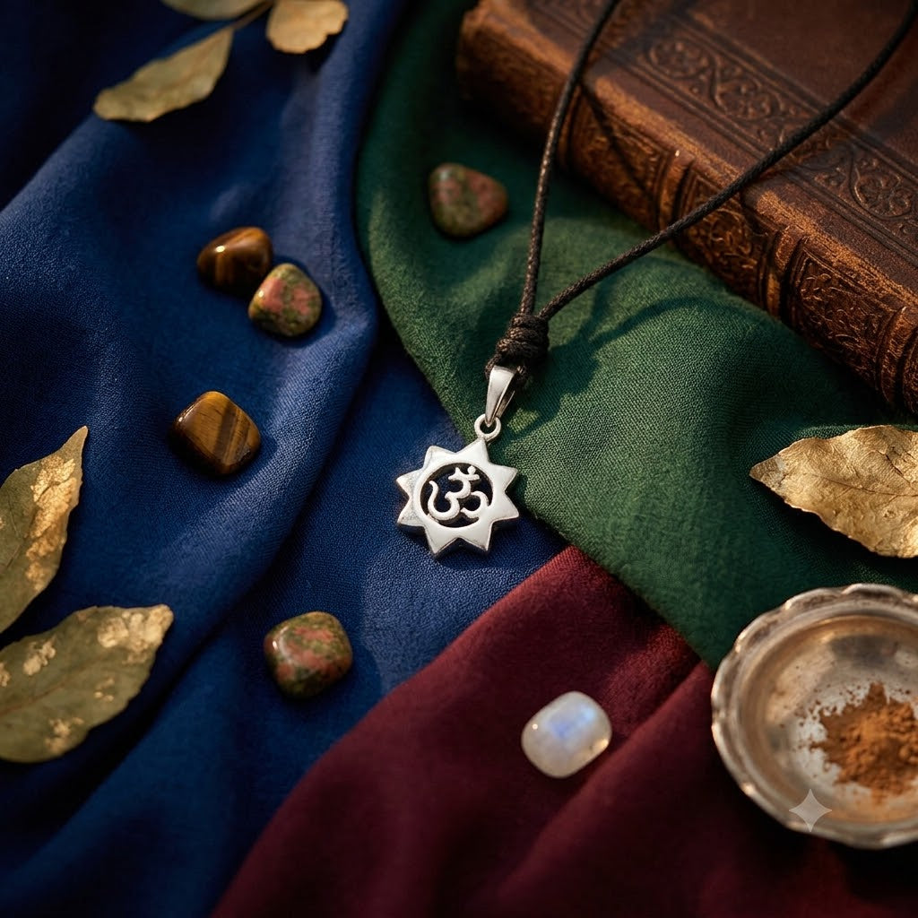 Sunflower Hindu Ohm 92.5 Sterling Silver Pewter Gold Brass Necklace Pendant Jewelry