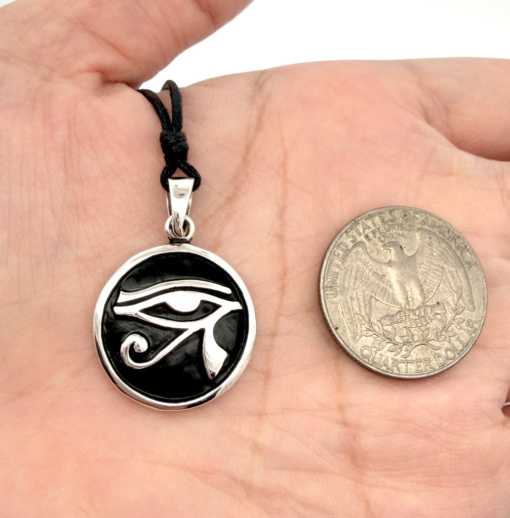 Eye of Ra - Ancient Egypt Handmade Silver Brass Pewter Necklace Pendant Jewelry