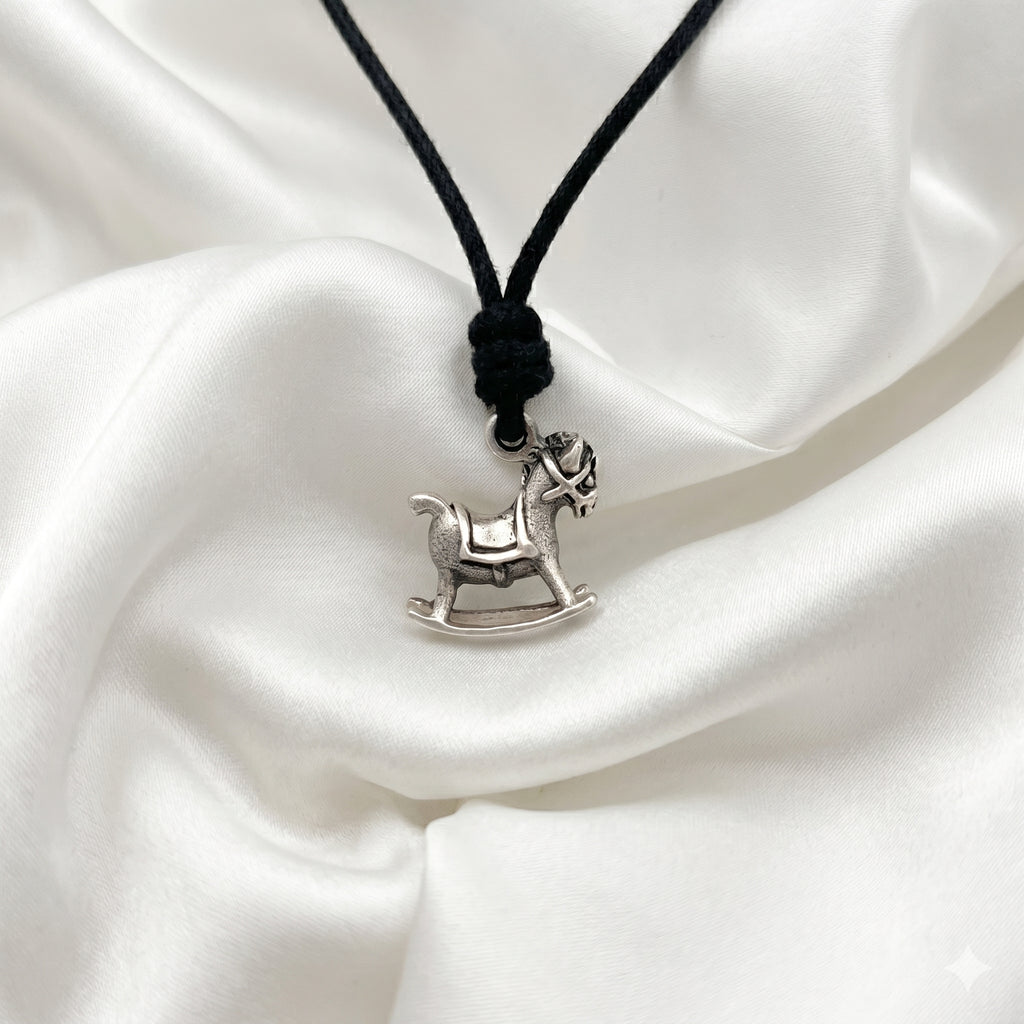 New Rocking Horse Toy Charm 92.5 Sterling Silver Gold Brass Necklace Pendant Jewelry