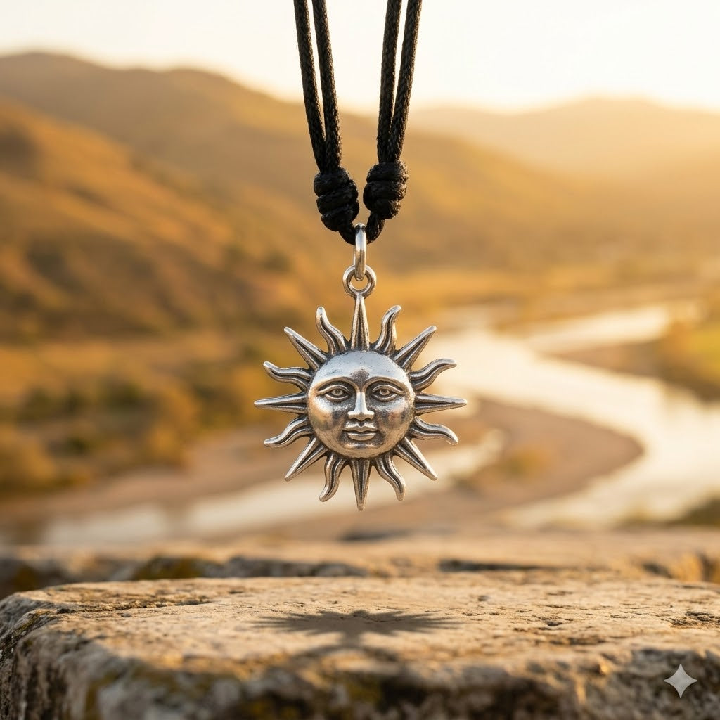 Mini Sun 92.5 Sterling Silver Gold Brass Charm Necklace Pendant Jewelry