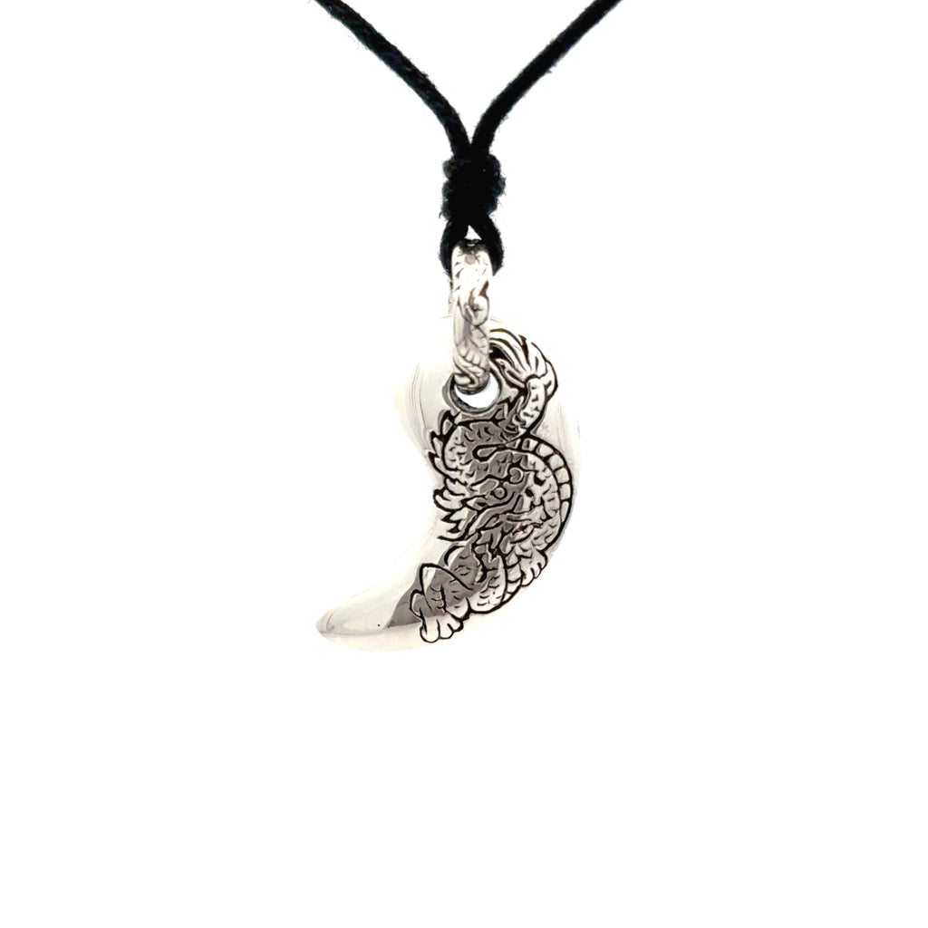 Vintage Dragon Magatama Japanese Yin‑Yang Pendant Necklace – 92.5 Sterling Silver & Gold Brass Jewelry