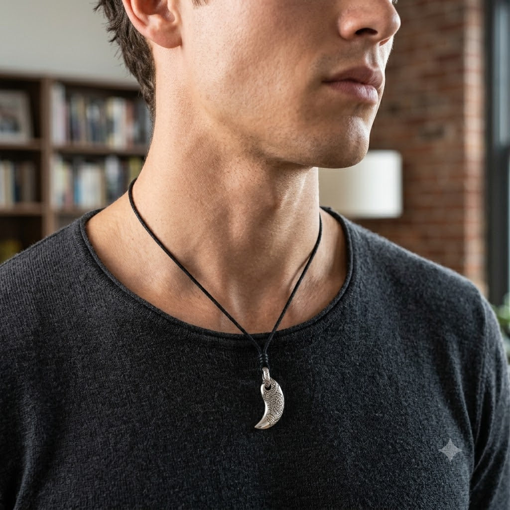 Vintage Dragon Magatama Japanese Yin‑Yang Pendant Necklace – 92.5 Sterling Silver & Gold Brass Jewelry