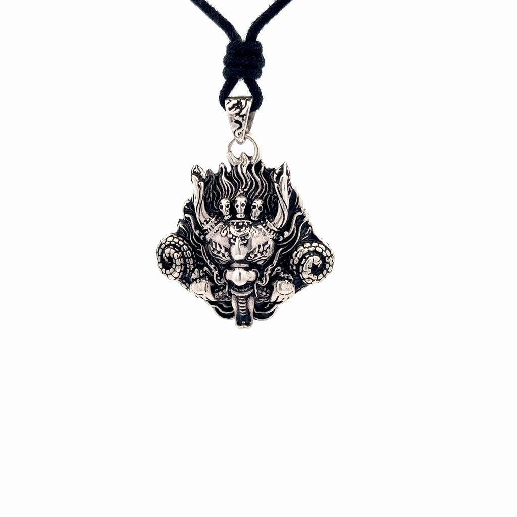 Japanese Hannya Mask 92.5 Sterling Silver Pewter Brass Necklace Pendent Jewelry