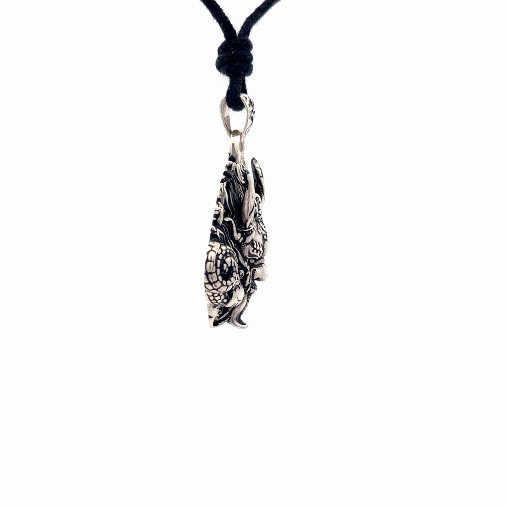 Japanese Hannya Mask 92.5 Sterling Silver Pewter Brass Necklace Pendent Jewelry