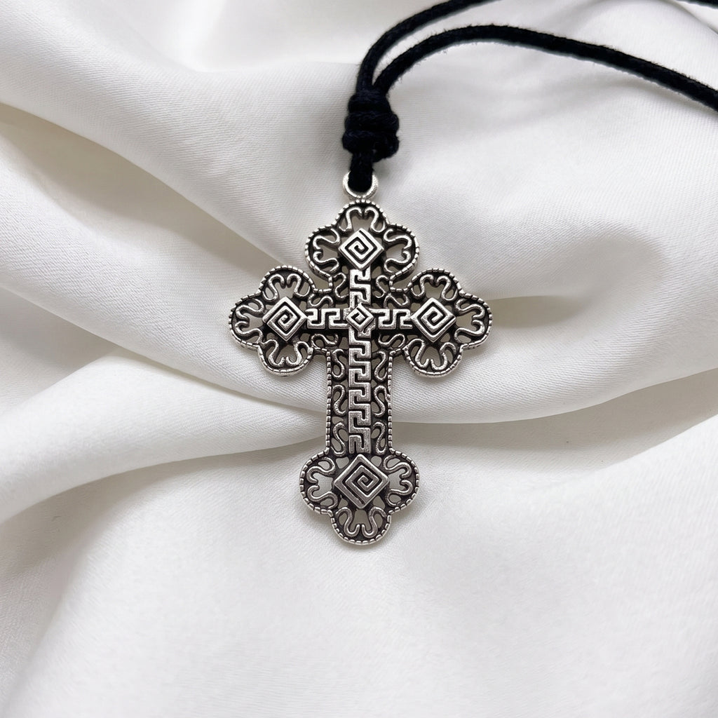 Gothic Celtic Cross Sterling-silver Brass Charm Necklace Pendant Jewelry
