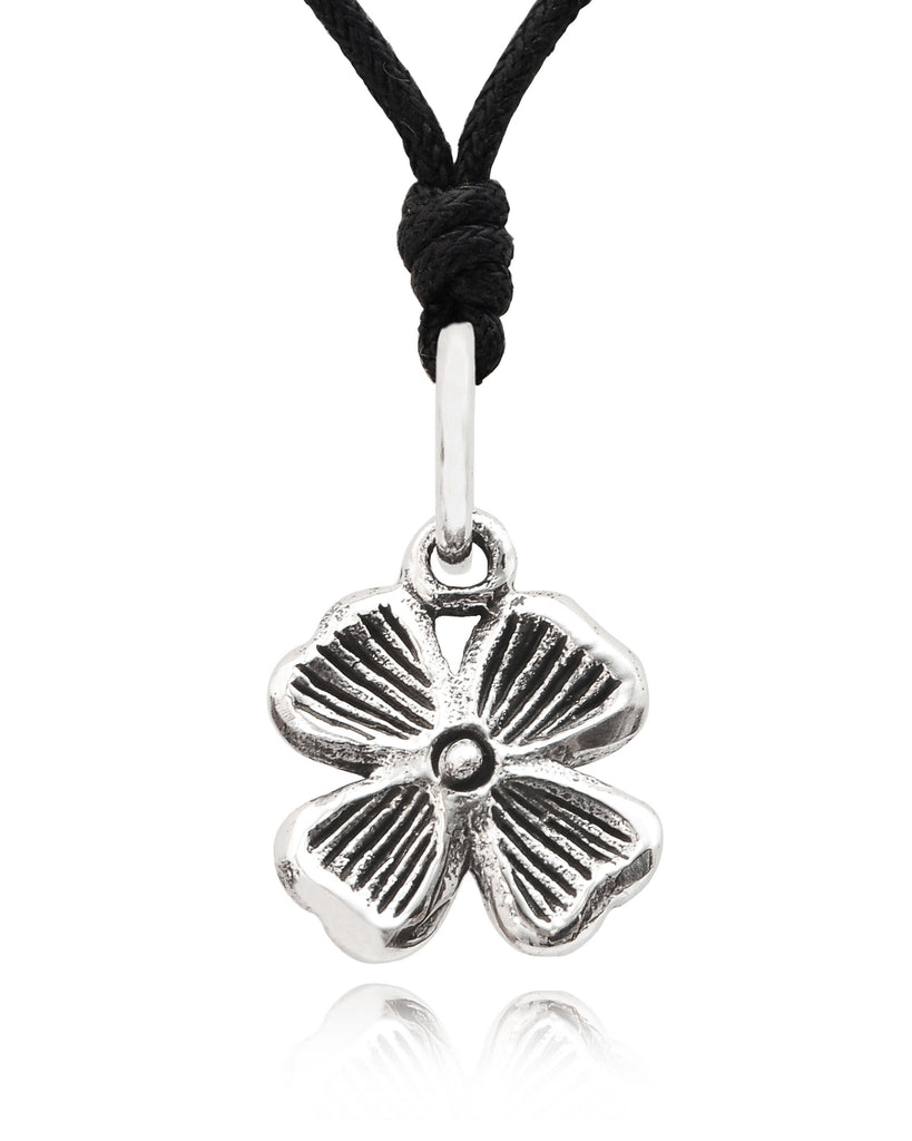Four Leaf Clover Sterling-silver Pewter Gold Brass Charm Necklace Pendant Jewelry