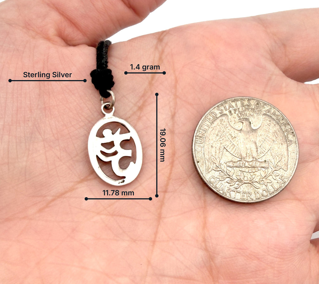 New Hindu Om Ohm 92.5 Sterling Silver Pewter Charm Necklace Pendant Jewelry