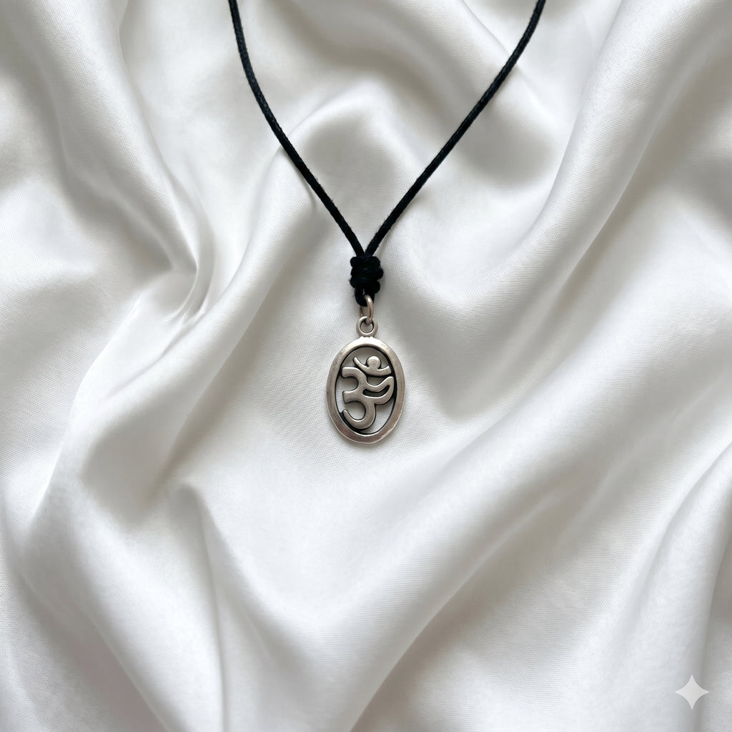 New Hindu Om Ohm 92.5 Sterling Silver Pewter Charm Necklace Pendant Jewelry