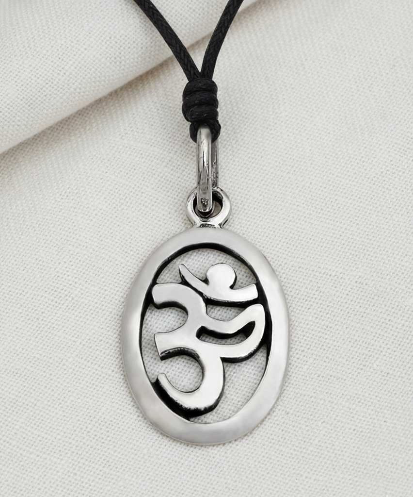 New Hindu Om Ohm 92.5 Sterling Silver Pewter Charm Necklace Pendant Jewelry