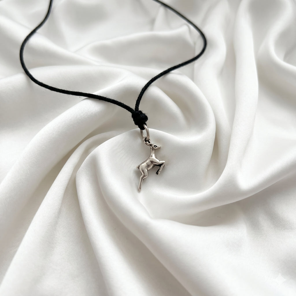 Deer 92.5 Sterling Silver Gold Brass Charm Necklace Pendant Jewelry