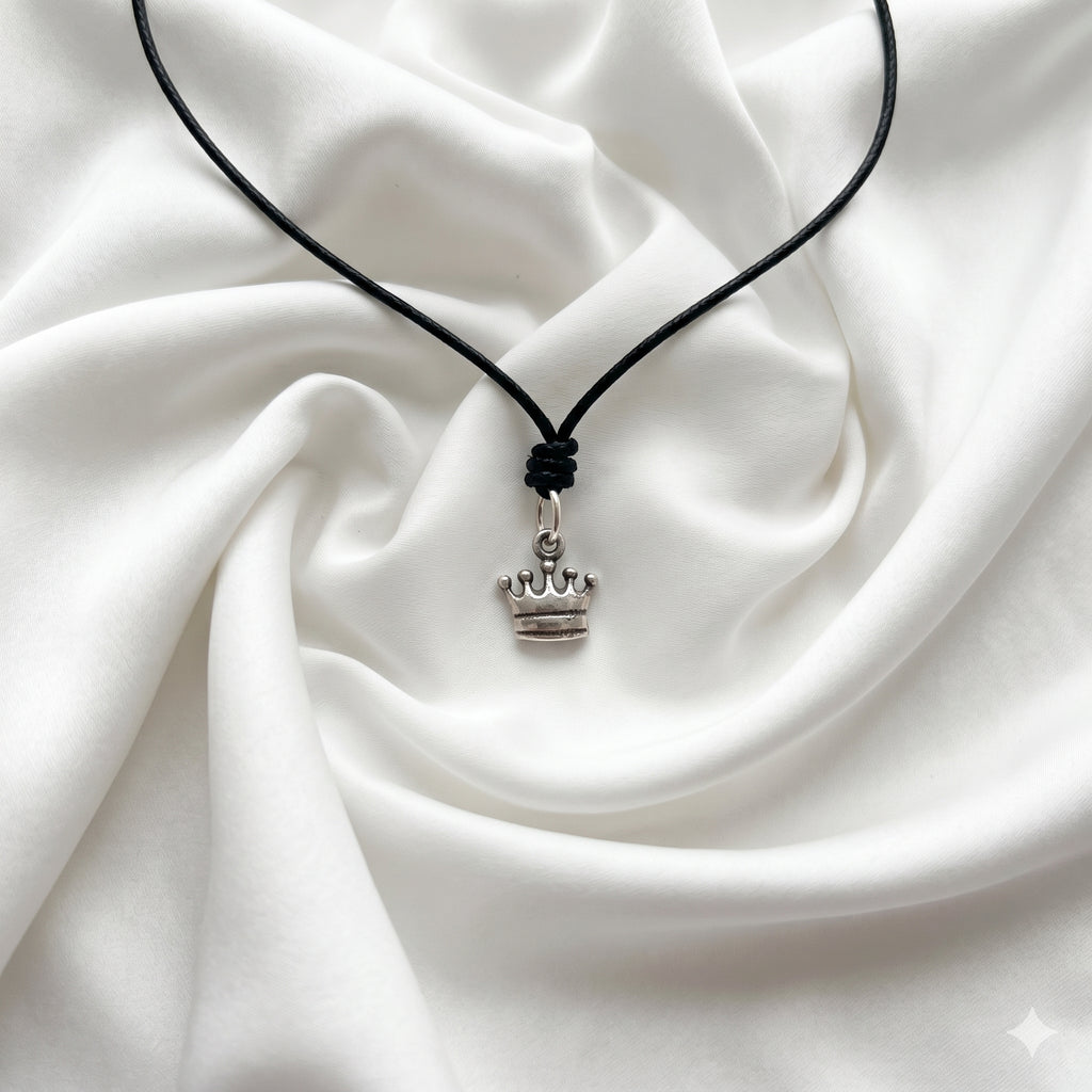 King Crown 92.5 Sterling Silver Pewter Brass Charm Necklace Pendant Jewelry