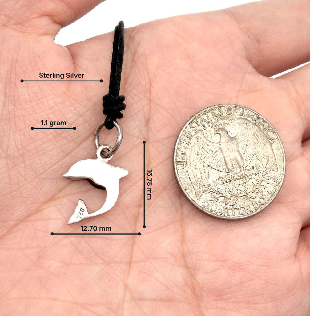 Handmade Lovely Dolphin Silver Pewter Charm Necklace Pendant Jewelry