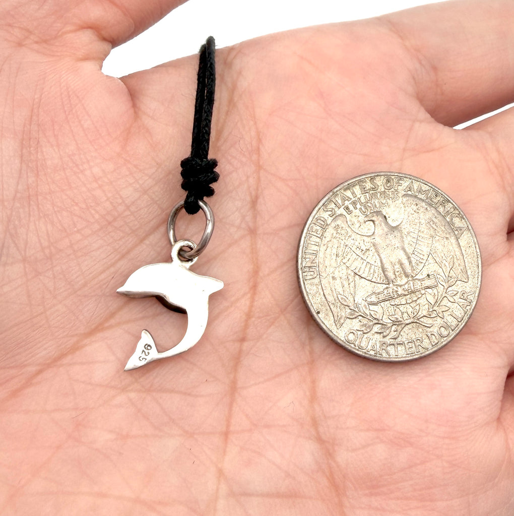 Handmade Lovely Dolphin Silver Pewter Charm Necklace Pendant Jewelry