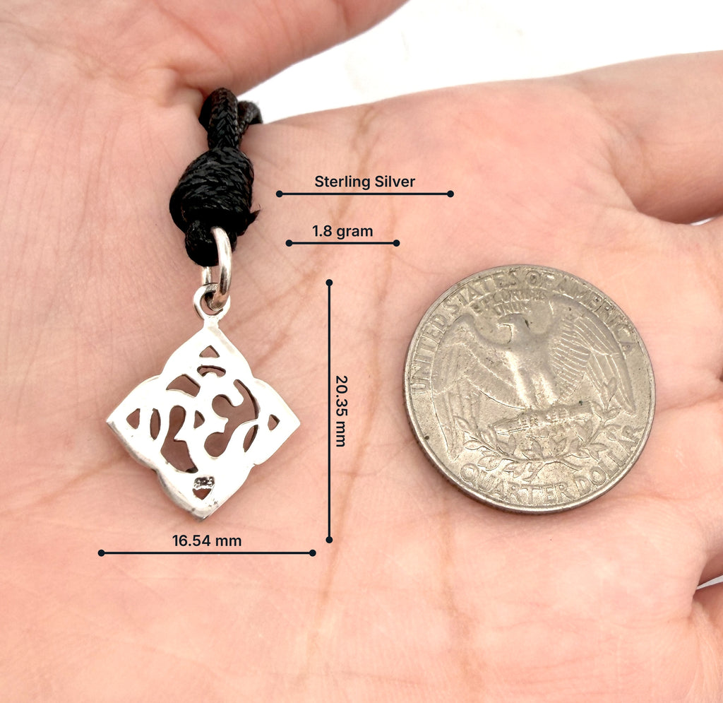 Trendy Hindu Word Om Ohm 92.5 Sterling Silver Pewter Brass Necklace Pendant Jewelry