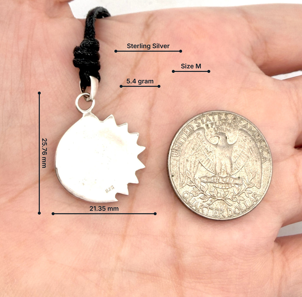 Sun and Moon 92.5 Sterling Silver Pewter Brass Necklace Pendant Jelwery