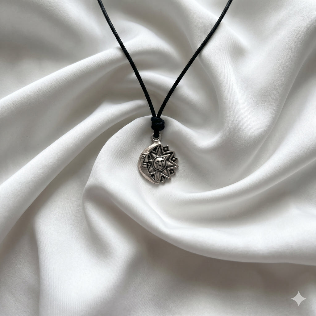 Sun and Moon 92.5 Sterling Silver Pewter Brass Necklace Pendant Jelwery