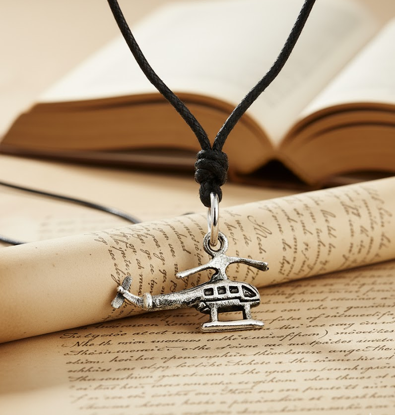 Mini Helicopter 92.5 Sterling Silver Gold Brass Charm Necklace Pendant Jewelry
