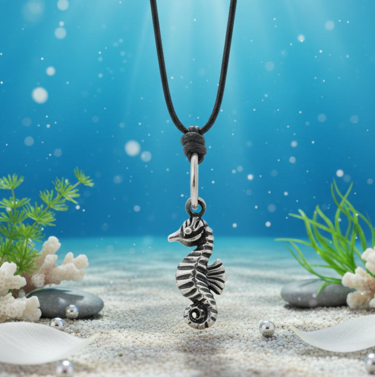 Sea Horse Ocean Silver Pewter Gold Brass Charm Necklace Pendant Jewelry