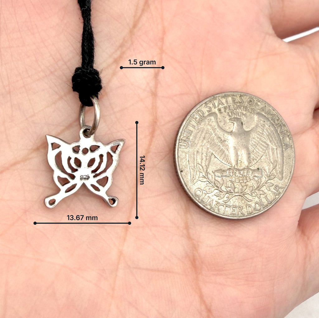 Lovely Butterfly Sterling-silver Pewter Brass Charm Necklace Pendant Jewelry