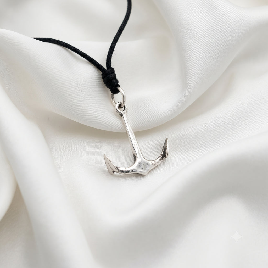 Anchor Ship Boat Pewter Sterling-silver Brass Charm Necklace Pendant Jewelry