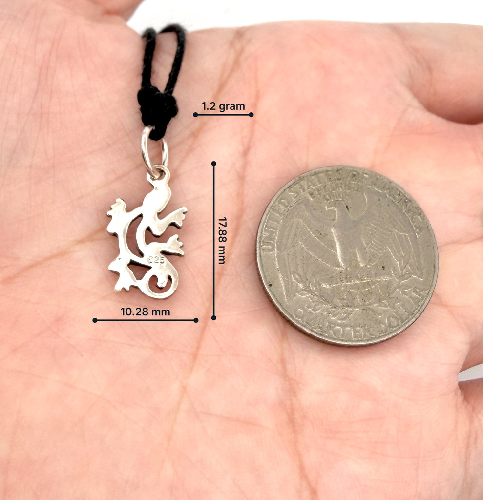 Lizard Reptile Handmade 92.5 Sterling-silver Gold Brass Necklace Pendant Jewelry