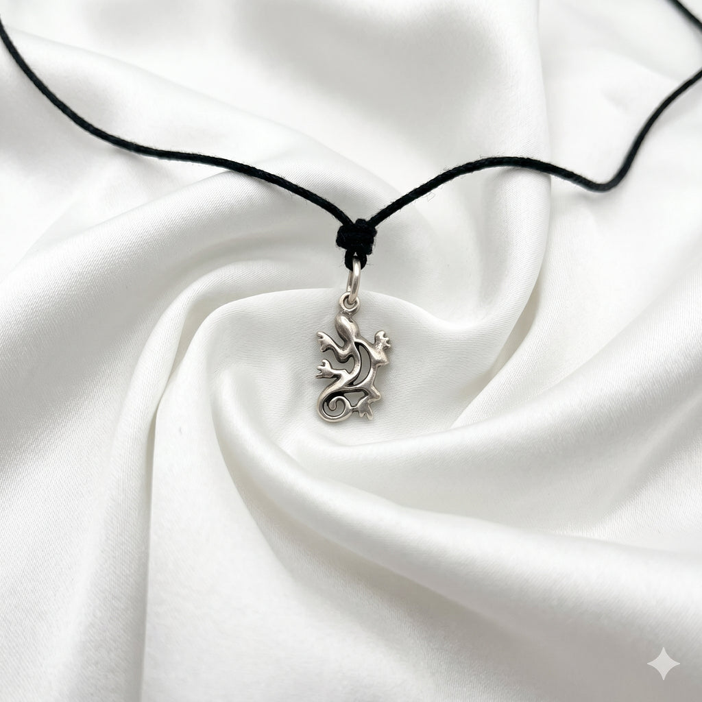 Lizard Reptile Handmade 92.5 Sterling-silver Gold Brass Necklace Pendant Jewelry