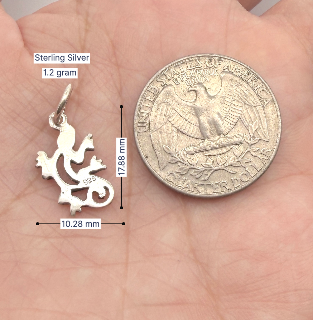 Lizard Reptile Handmade 92.5 Sterling-silver Gold Brass Necklace Pendant Jewelry