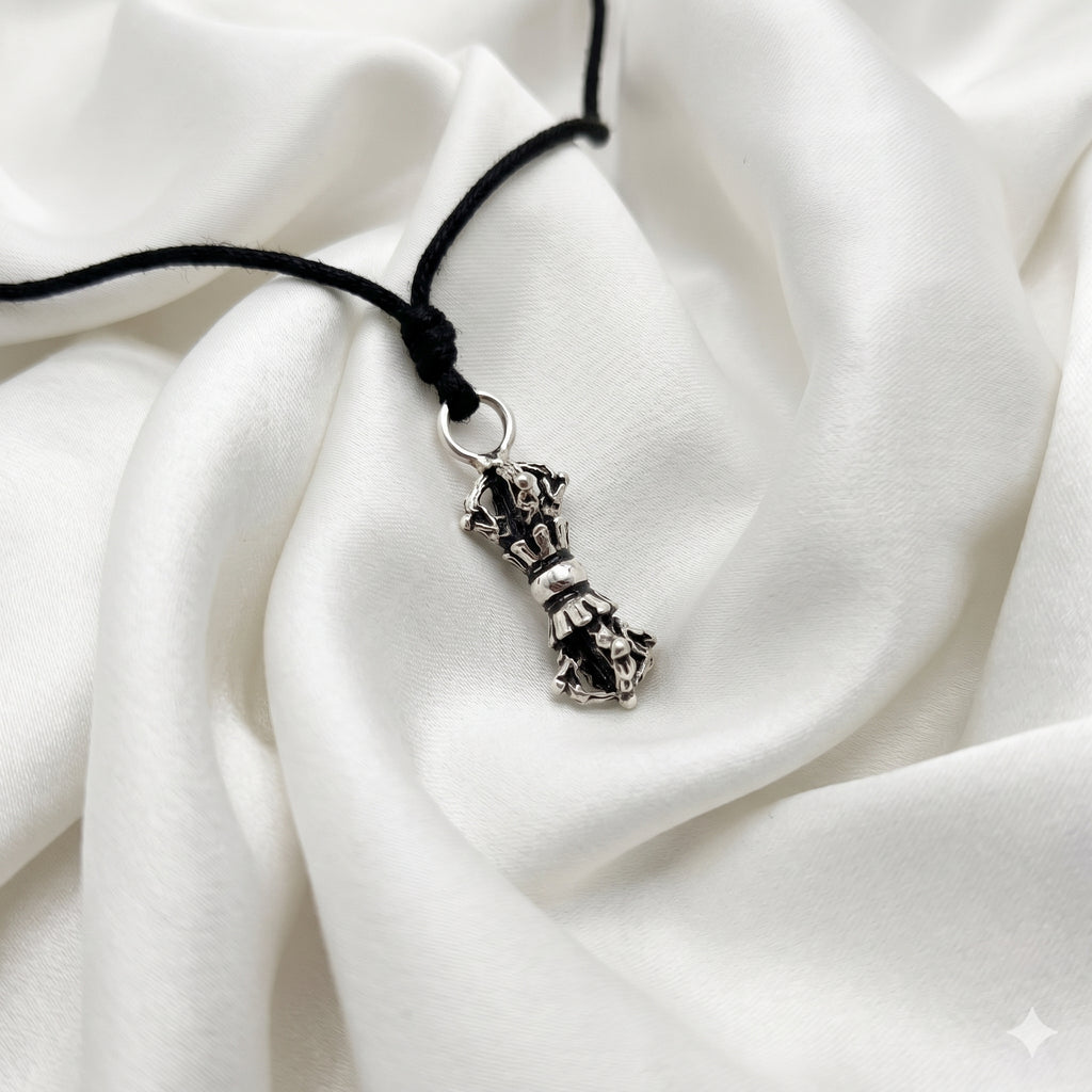 Tibet Amulet 92.5 Sterling Silver Gold Brass Charm Necklace Pendant Jewelry