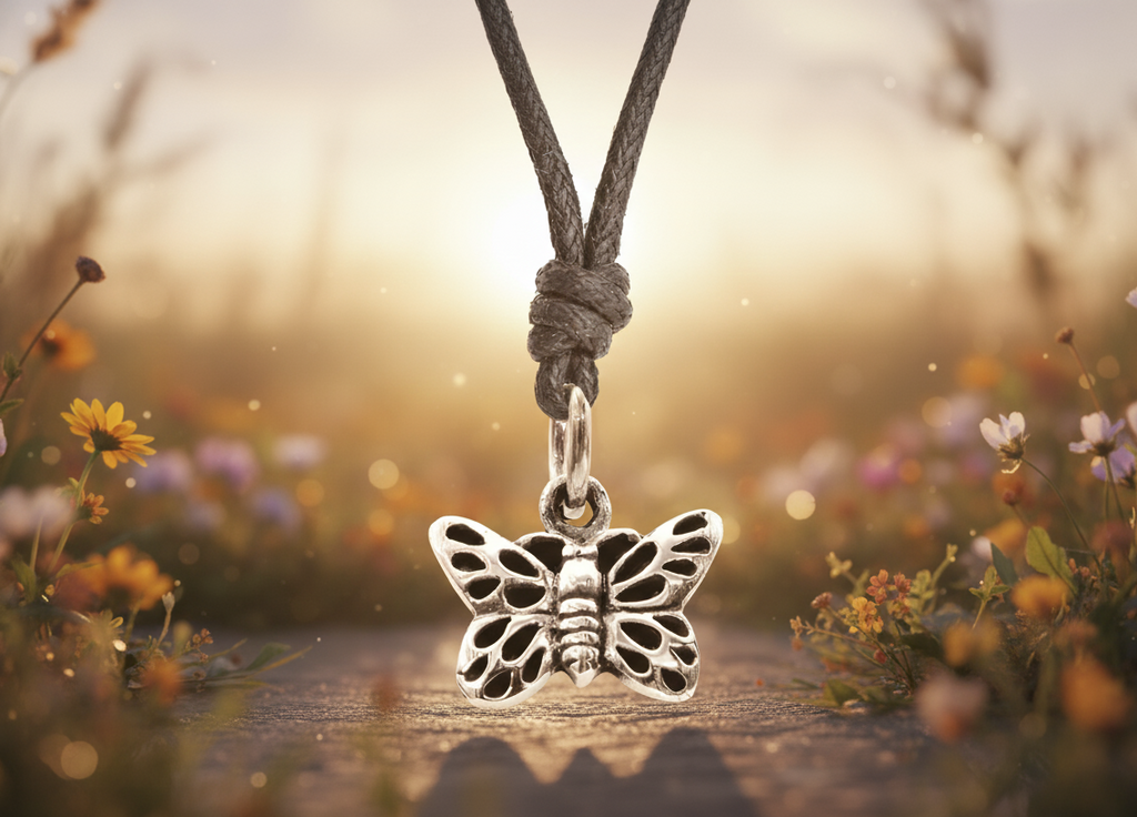 Fancy Butterfly Insect Sterling-silver Pewter Brass Necklace Pendant Jewelry