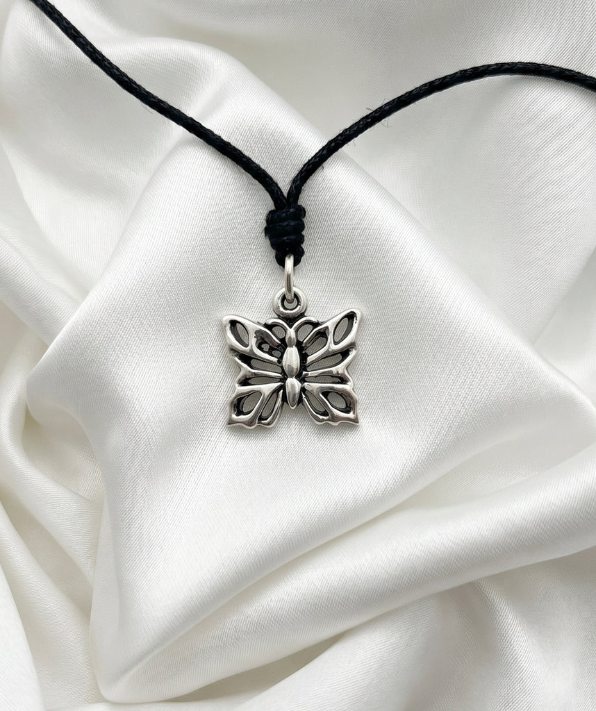 Lovely Butterfly Insect Sterling-silver Pewter Brass Necklace Pendant Jewelry