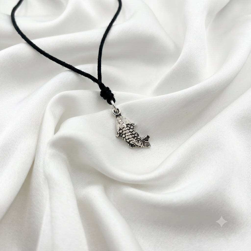 Japanese Koi Fish Pisces 92.5 Sterling Silver Brass Necklace Pendant Jewelry