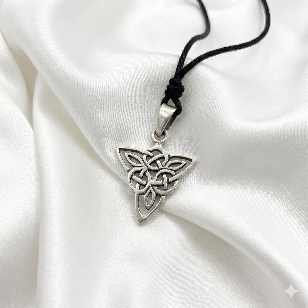 Classic Trilogy Triquetra 92.5 Sterling Silver Gold Brass Necklace Pendant Jewelry