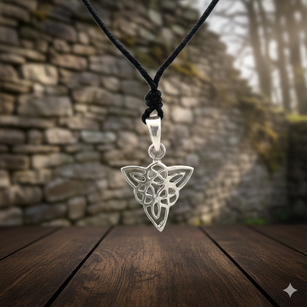 Classic Trilogy Triquetra 92.5 Sterling Silver Gold Brass Necklace Pendant Jewelry
