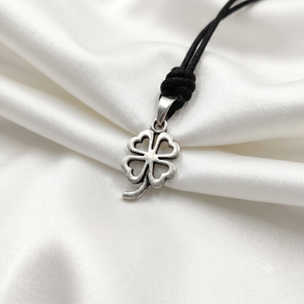 Four Leaf Clover Sterling-silver Pewter Gold Brass Charm Necklace Pendant Jewelry