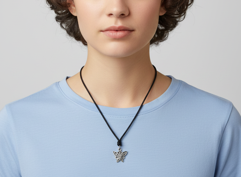 Elegant Butterfly Sterling Silver Pewter Gold Brass Charm Necklace Pendant Jewelry