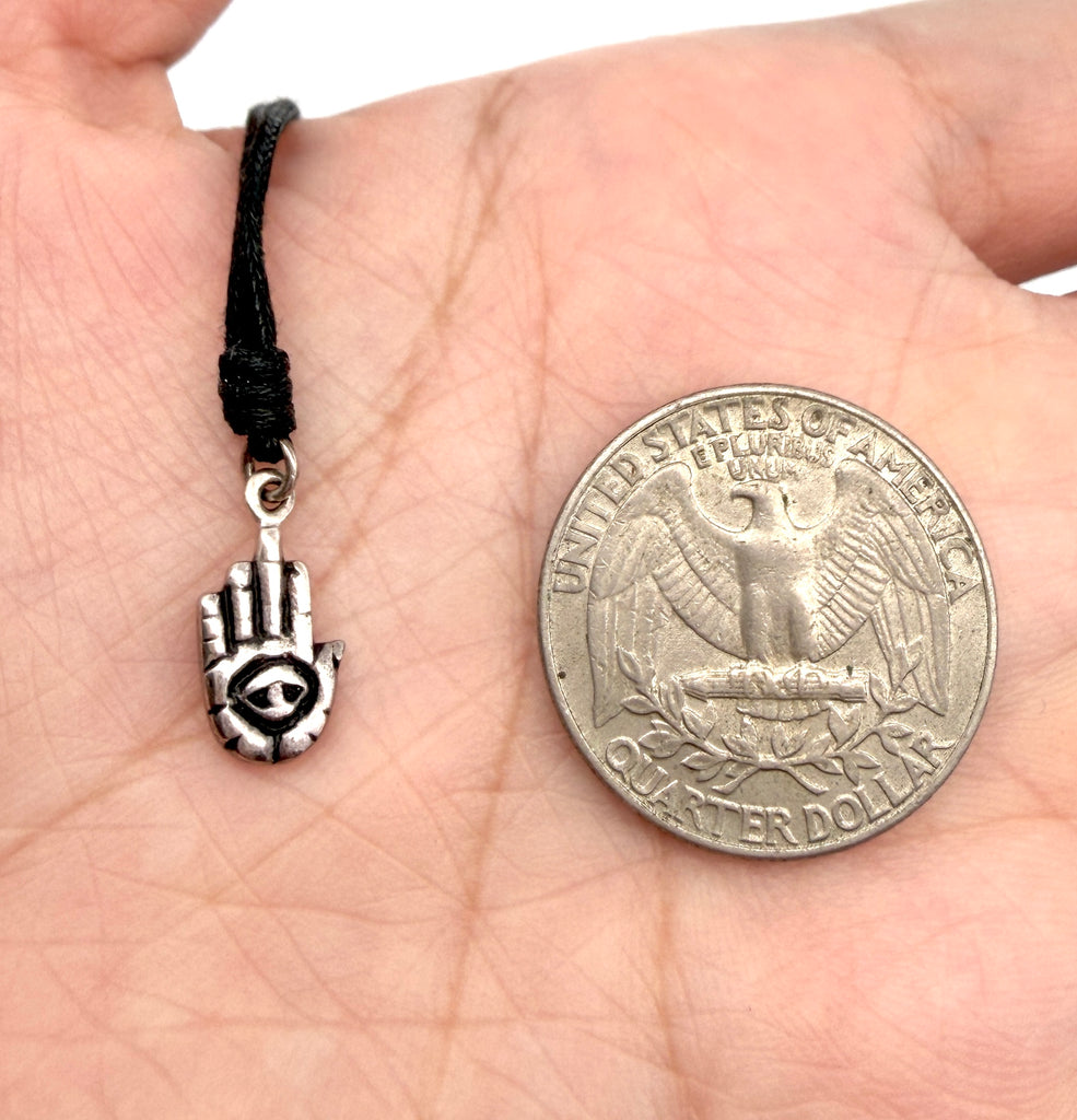 Hamsa Jewish Hand 92.5 Sterling Silver Pewter Brass Necklace Pendant Jewelry