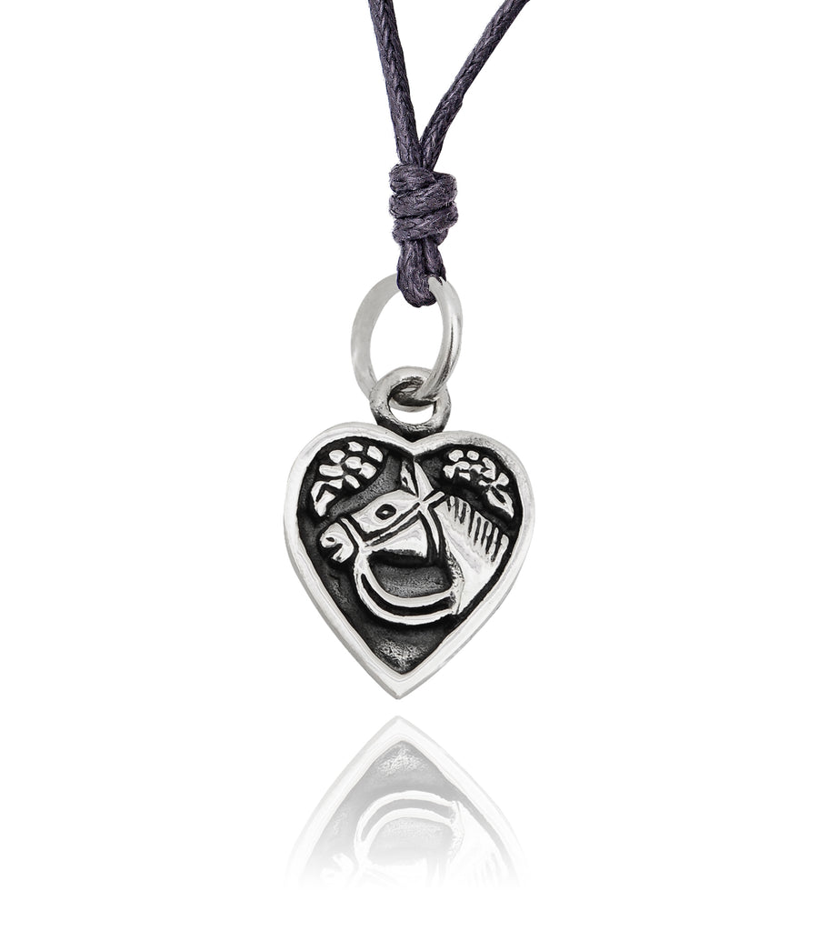 New Horse Heart Love Silver Pewter Gold Brass Charm Necklace Pendant Jewelry