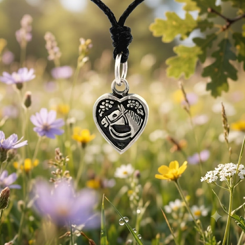 New Horse Heart Love Silver Pewter Gold Brass Charm Necklace Pendant Jewelry