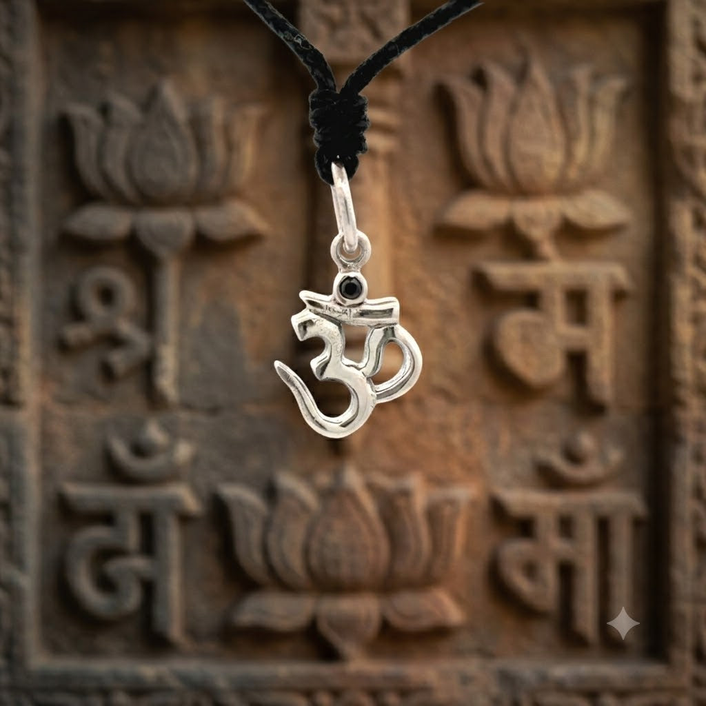 Hindu Aum Om Ohm 92.5 Sterling Silver Pewter Brass Charm Necklace Pendant Jewelry