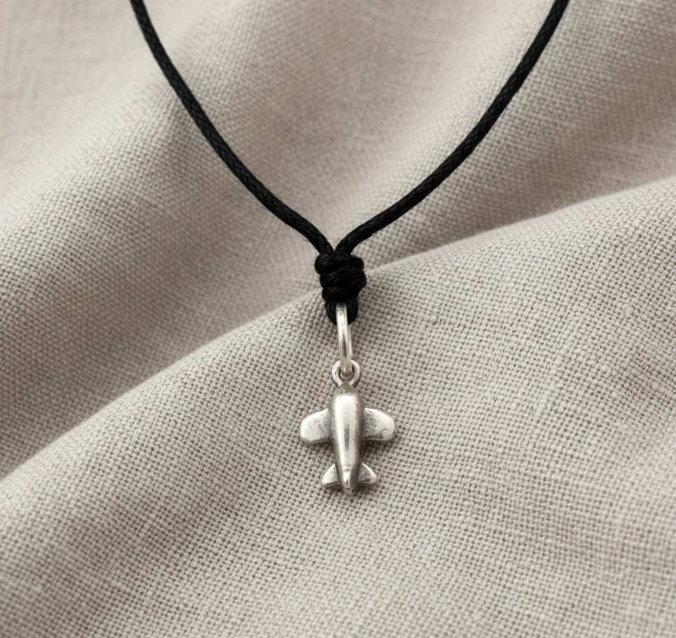 New Airplane 92.5 Sterling Silver Pewter Brass Charm Necklace Pendant Jewelry