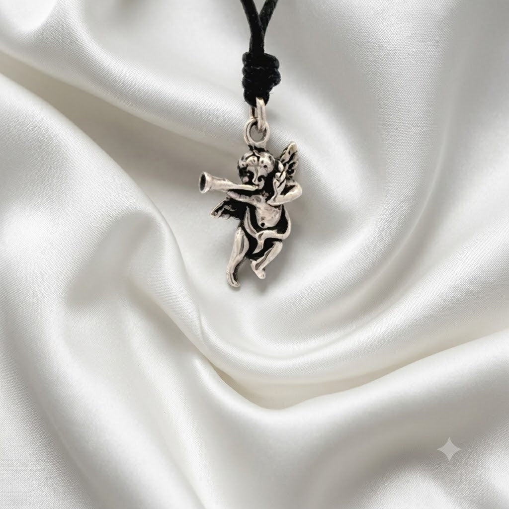 Unique Cupid Cherub 92.5 Sterling-silver Gold Brass Charm Necklace Pendant Jewelry