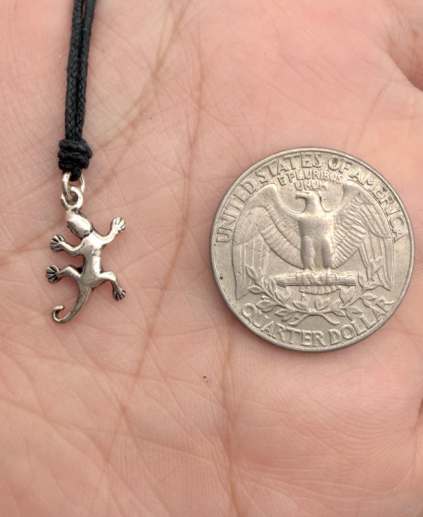 Lizard Reptile Handmade 92.5 Sterling Silver Brass Necklace Pendant Jewelry