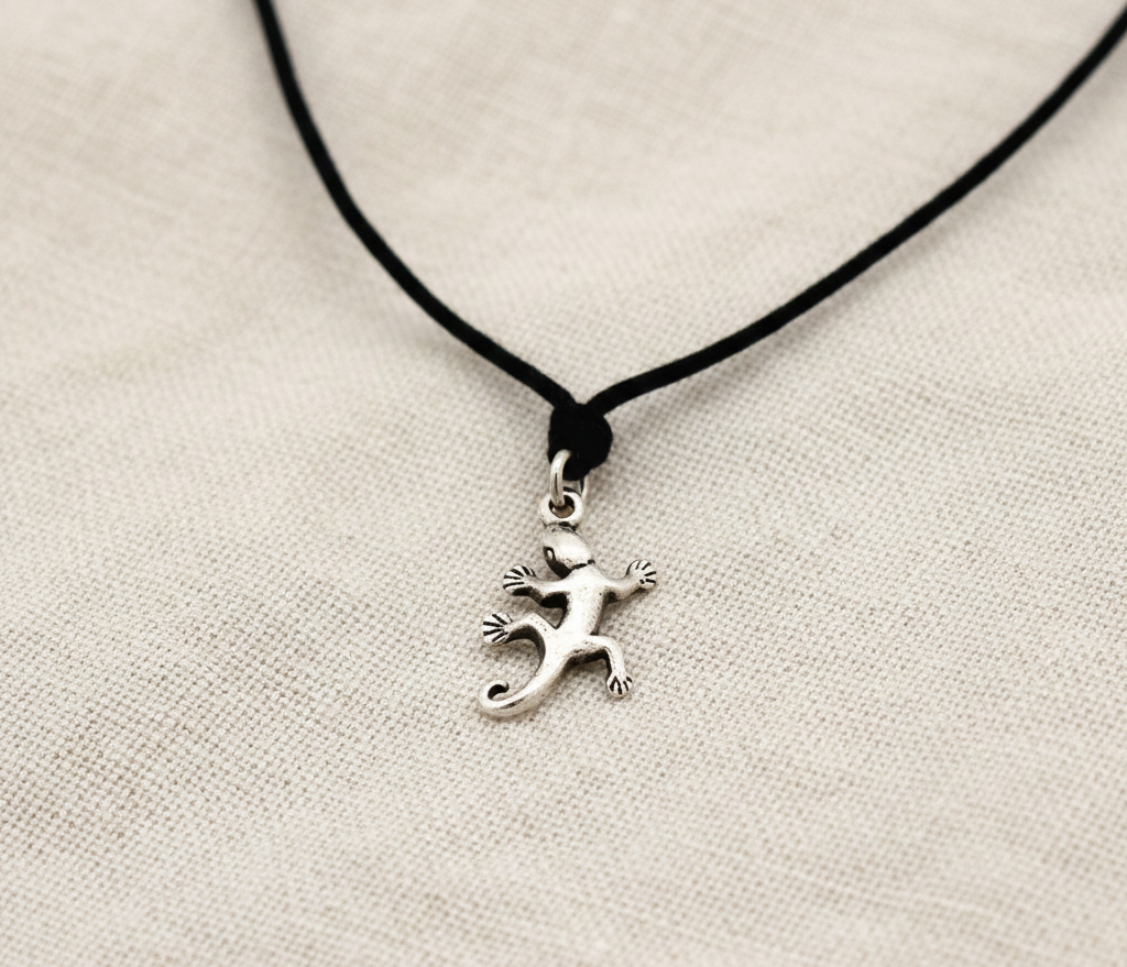 Lizard Reptile Handmade 92.5 Sterling Silver Brass Necklace Pendant Jewelry