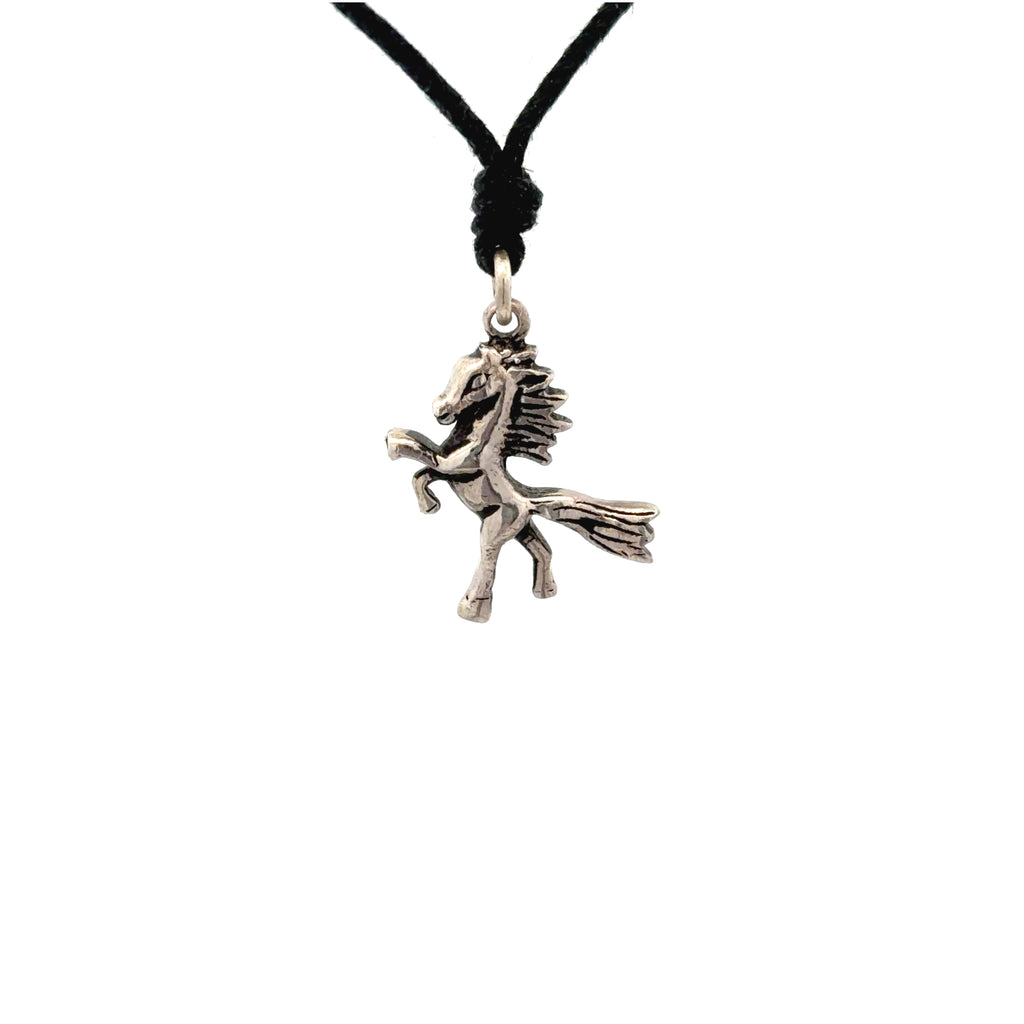 Horse Wild Stallion 92.5 Sterling Silver Pewter Charm Necklace Pendant Jewelry