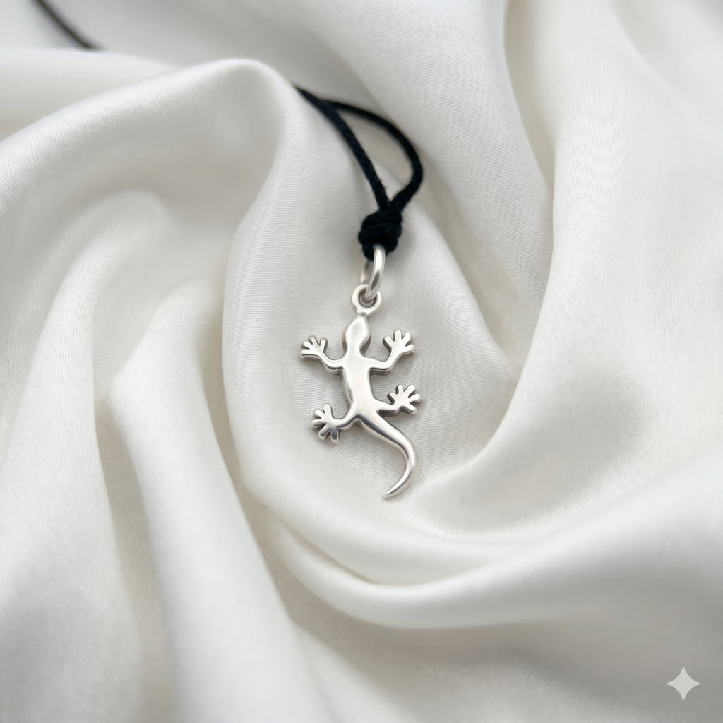 Lizard Reptile Handmade 92.5 Sterling Silver Necklace Pendant Jewelry