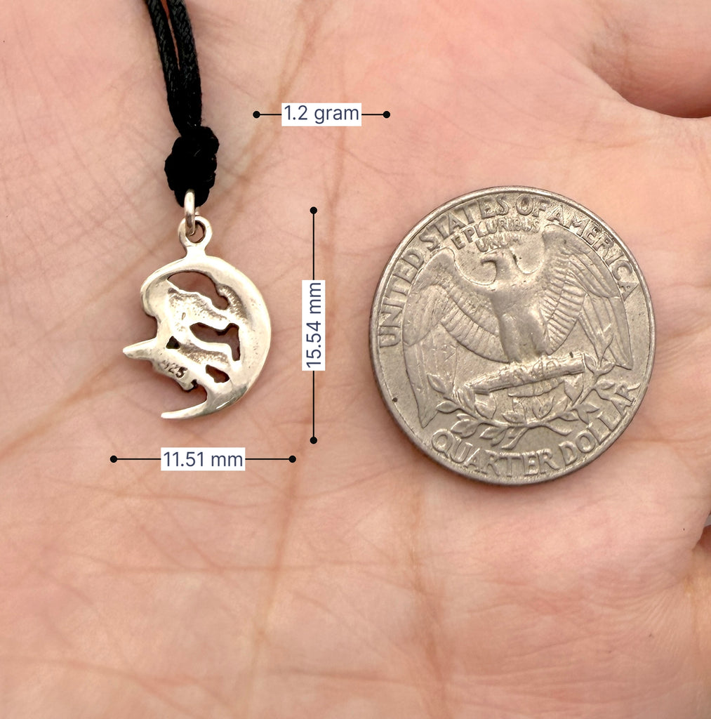 Witch Moon Handmade Gold Brass Silver Pewter Charm Necklace Pendant Jewelry